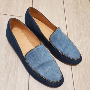 Colorblock denim loafer